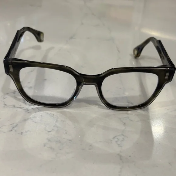 Classic Square Gray Acetate Glasses - Picture 1 of 11